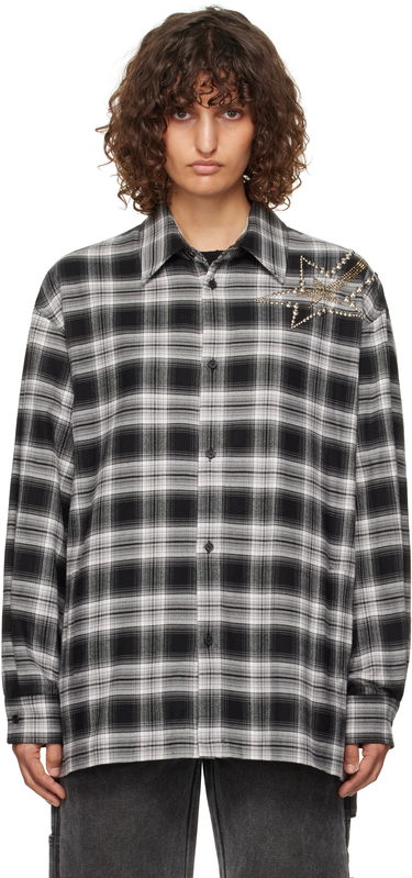 Košeľa We11done We11done Meteor Check Embellished Shirt Čierna | WD-SH3-24-128-U-BK, 0