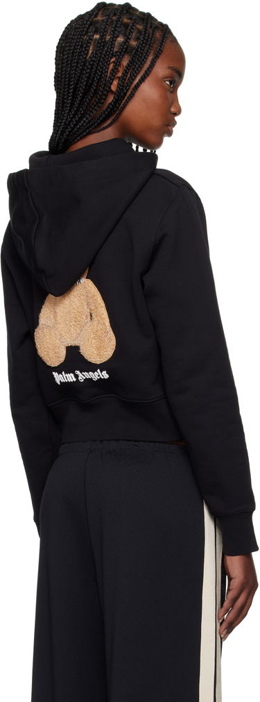 Mikina Palm Angels Palm Angels Cropped Hoodie with Bear Patch Čierna | PWBB075S25FLE0021060, 2