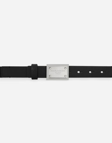 Opasok Dolce & Gabbana Dolce & Gabbana Fabric Belt with Logo Plaque Čierna | EC0081AE27180999, 2