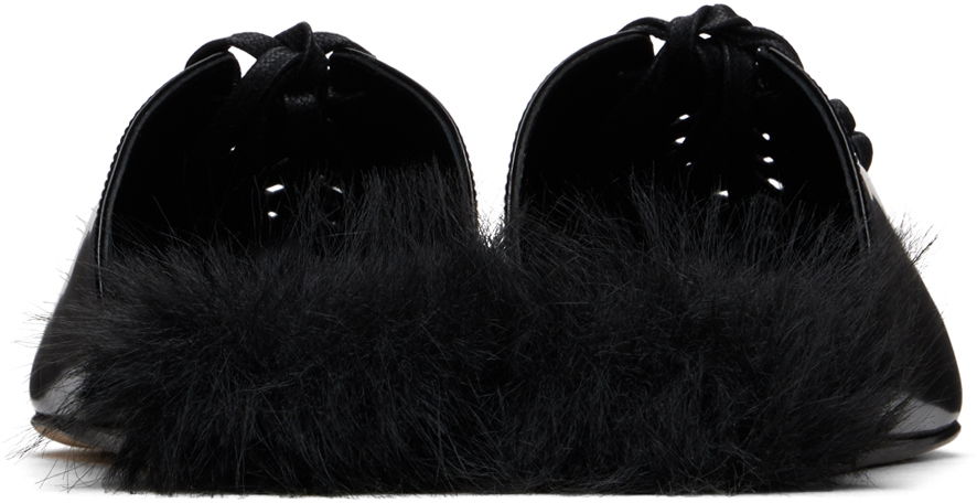 Oblečenie Simone Rocha Simone Rocha Pointed-Toe Faux-Fur Slippers Čierna | PMP19F 0740, 1