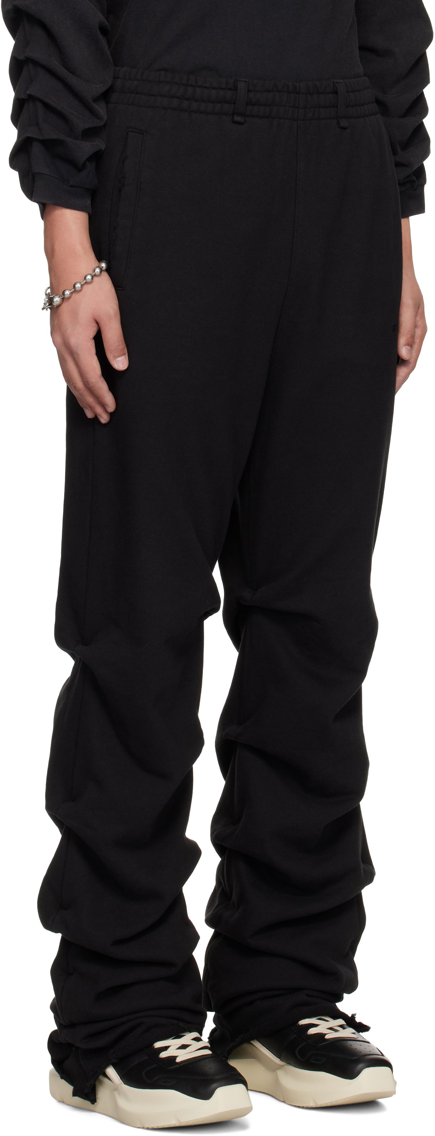 Tepláky We11done We11done Wrinkled Straight Jogger Sweatpants Čierna | WD-TA0-25-724-U-BK, 1