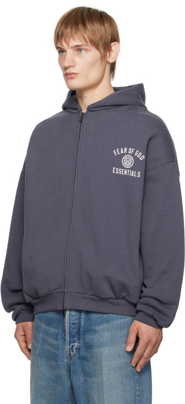 Mikina Fear of God Fear of God ESSENTIALS Heavy Fleece Full Zip-Up Hoodie Šedá | 192HO246244F, 3