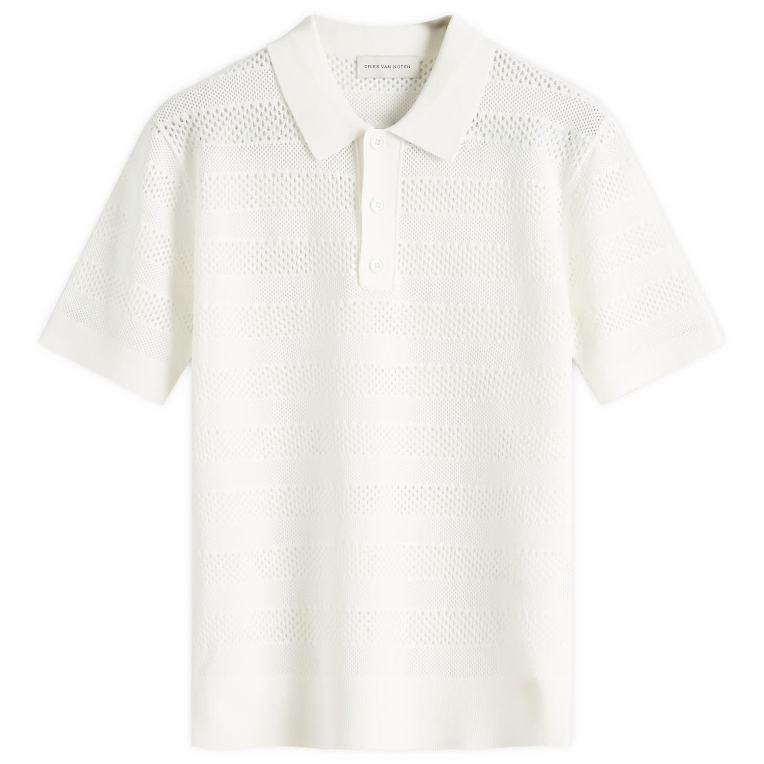 Polo tričko Dries Van Noten Dries Van Noten Mercy Knit Polo, Size Large Biela | 251-021213-1701-001, 0