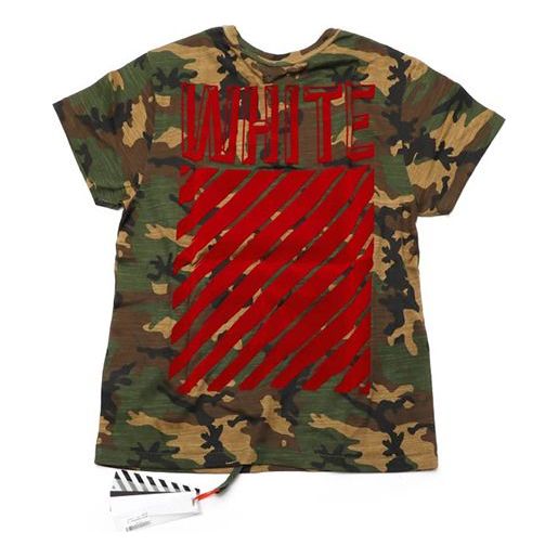 Tričko Off-White Short Sleeve Camouflage T-Shirt Zelené | OMAA001F150580189920