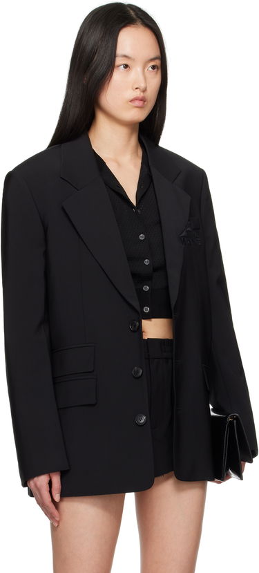Bunda Alexander Wang Alexander Wang Oversized Logo-Embroidered Blazer Čierna | 1WC2252641, 1