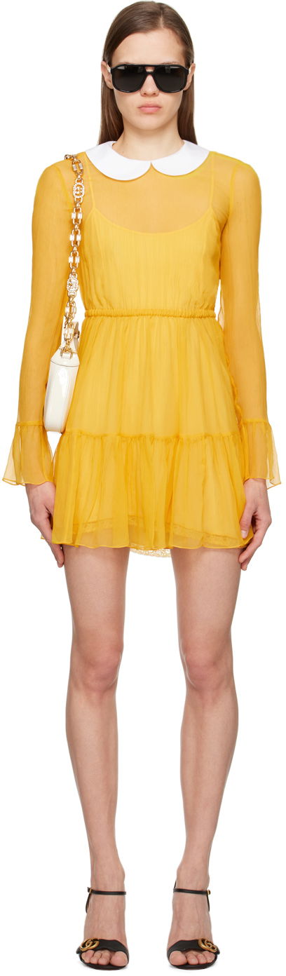 Šaty Gucci Ruffled Žltá | 728125 ZAL3Y, 0