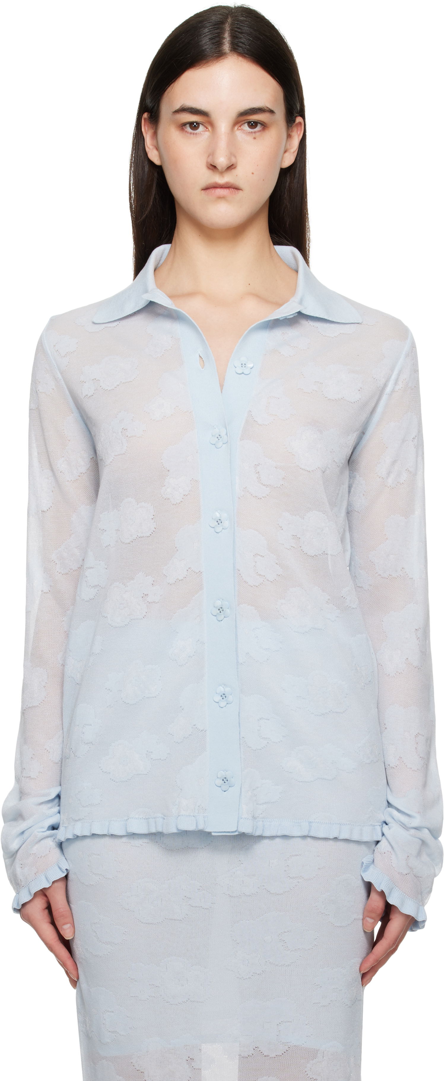 Sveter Cecilie Bahnsen Cecilie Bahnsen Petra Knit Cardigan Modrá | 1.25KNI50003 PETRA CARDIGAN, 0