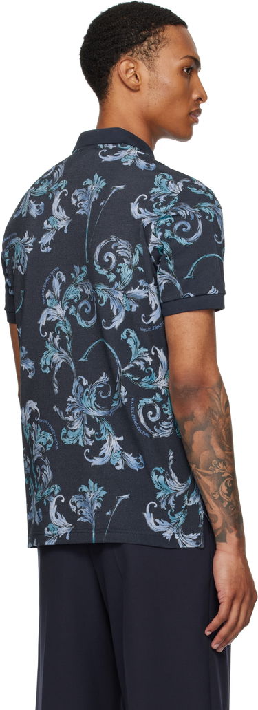 Polo tričko Versace Versace Jeans Couture Outline Barocco Polo Navy | E78GAG6S0_EJS460, 2
