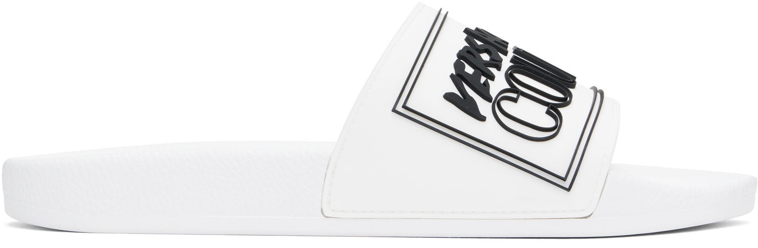 Tenisky a topánky Versace Versace Jeans Couture Logo Shelly Pool Slides Biela | E78YA3SQ3_EZSC22, 0