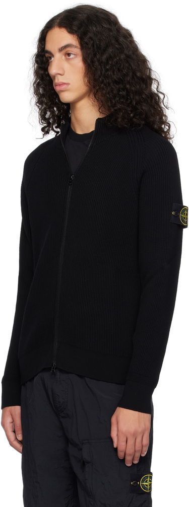 Sveter Stone Island Full Rib RWS Wool Zip-Up Jacket Čierna | 8115519C2, 3