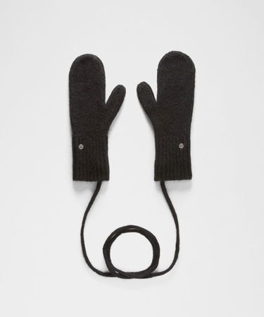 Rukavice lululemon Lululemon Alpaca Wool-Blend Mittens with String, M/L Čierna | prod20004055, 0