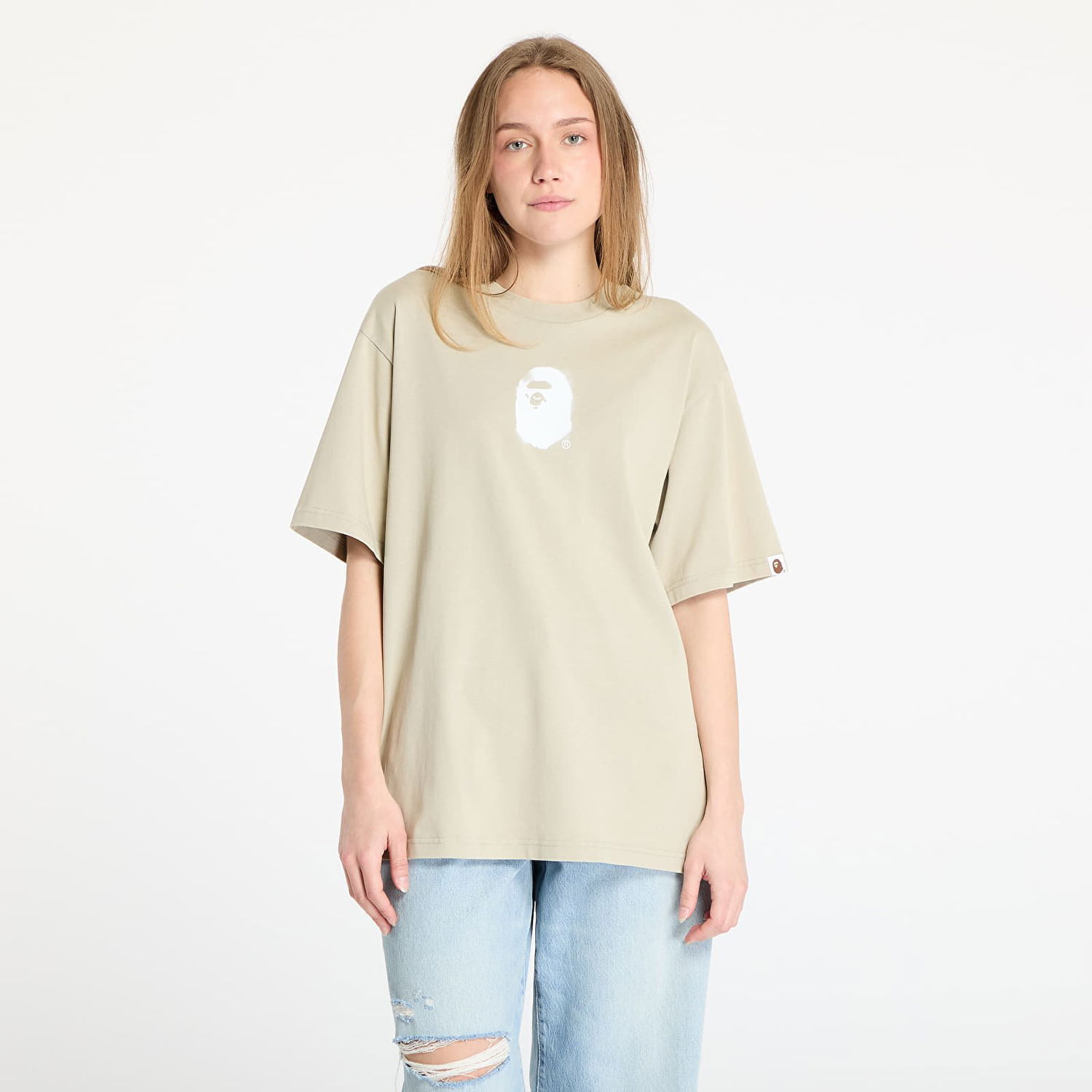 Tričko BAPE A BATHING APE Pigment Print Ape Head Relaxed Fit T-Shirt Béžová | 001CSL301307MOLD, 0