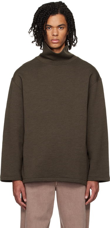 Sveter LEMAIRE Lemaire Mock Neck Sweatshirt Hnedá | TO1287 LJ1020, 0