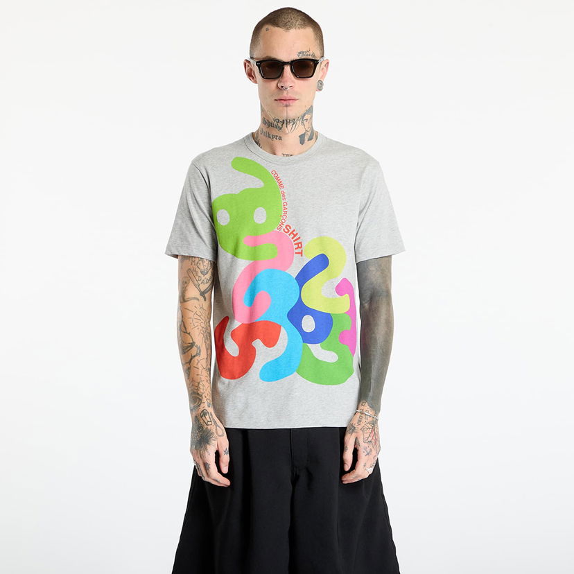 Tričko COMME des GARÇONS Comme des Garçons SHIRT T-Shirt With Graphic Print Šedá | FP-T003-W25 Black
