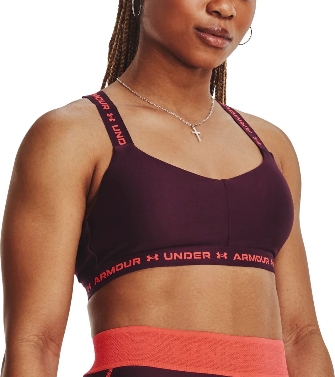 Podprsenka Under Armour High Crossback Bra Vínová | 1361033-600, 0