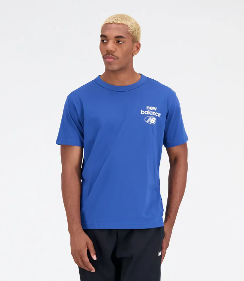 Tričko New Balance Essentials Logo Tee Modrá | MT31518-ATE, 0