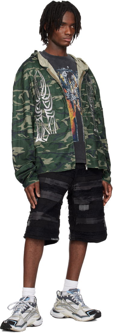 Mikina Who Decides War Who Decides War Winged Wavelength Camo Zip-Up Hoodie Zelené | 1110650011SS25, 3