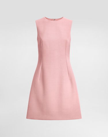 Šaty Dolce & Gabbana Dolce & Gabbana Wool Crepe Fit-and-flare Midi Dress Ružová | F6TMMTFU2L8F0473, 0