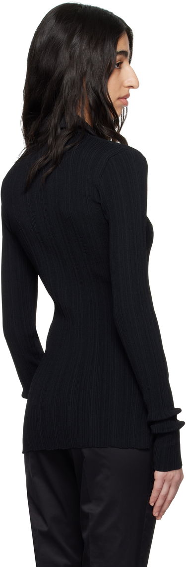 Polo tričko TOTEME TOTEME Half-Placket Knit Top Čierna | 252-WRT0453-YA0044, 2