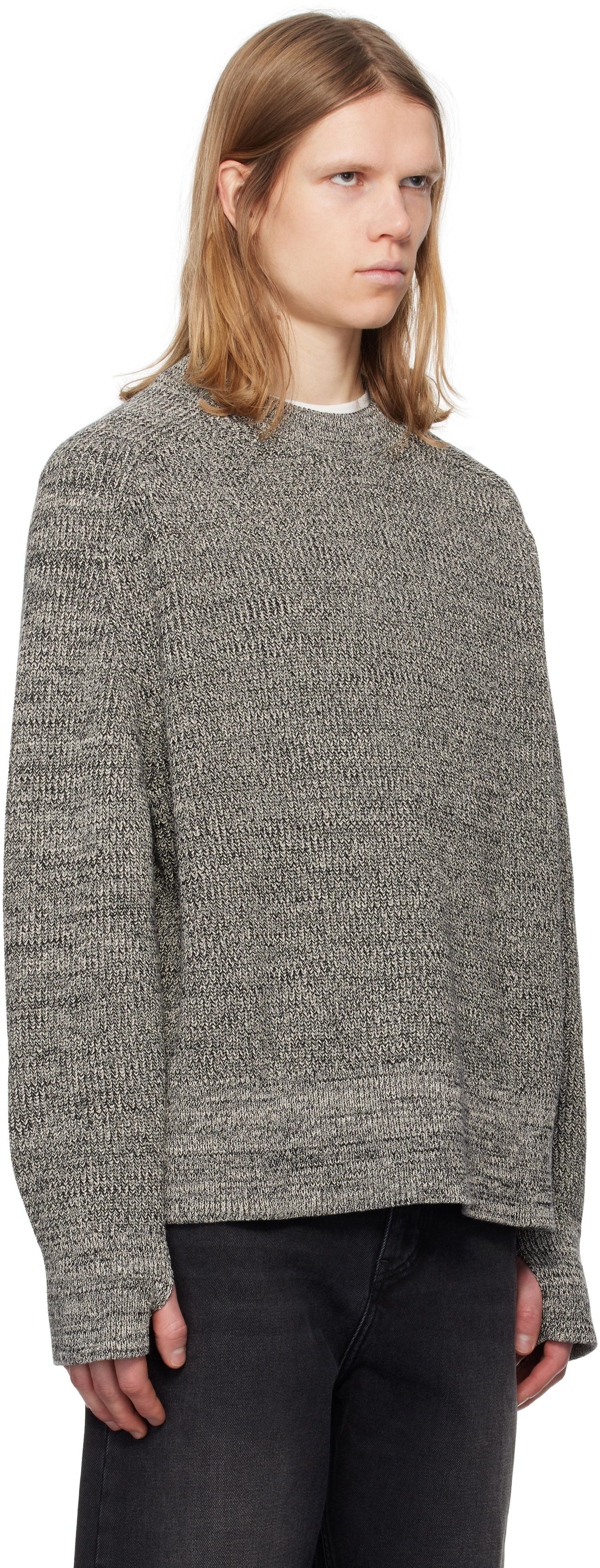 Sveter Studio Nicholson Studio Nicholson Coe Knit Sweater Šedá | COE SNM - 1114, 1