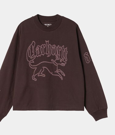 Tričko Carhartt WIP Women's Long Sleeve Hackwork T-Shirt Hnedá | I035541_9, 0