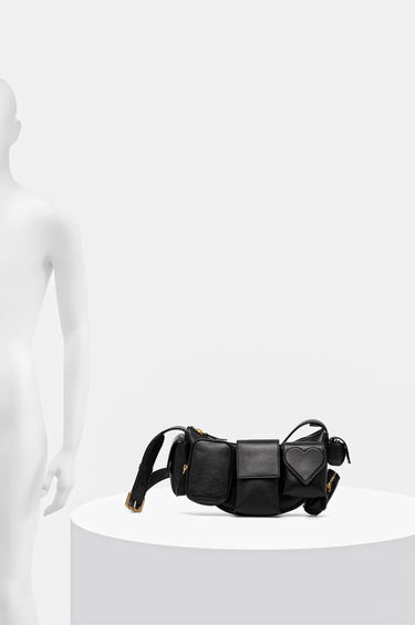Ľadvinka Fiorucci Multi-Pocket Leather Waist Bag Čierna | U01FPABA123LE04BK01, 6