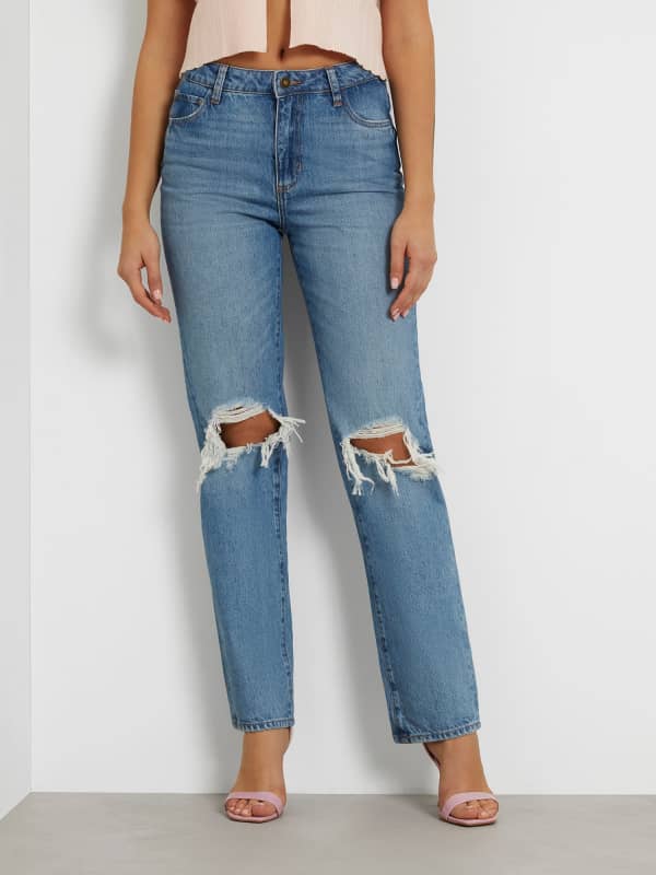 Džínsy GUESS Relaxed Straight Denim Pant Modrá | W4GA10D5BS0, 0