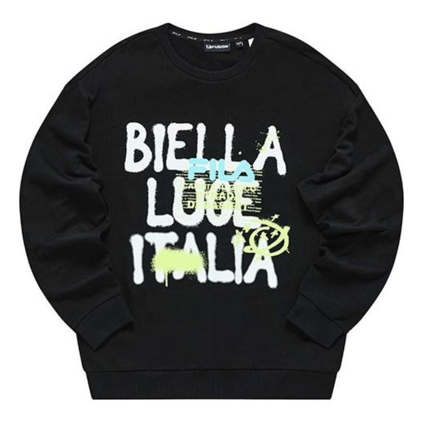 Sveter FILA Fusion Letter Printed Sweatshirt Čierna | T11M235205F-BK