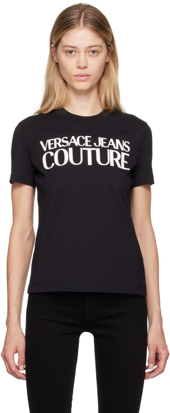 Jeans Couture Black Institutional Logo T-Shirt