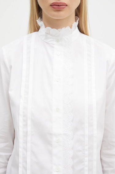 Košeľa MAISON KITSUNÉ Maison Kitsuné Craft Embroidery Stand Collar Shirt Biela | NW00414WC5010, 3