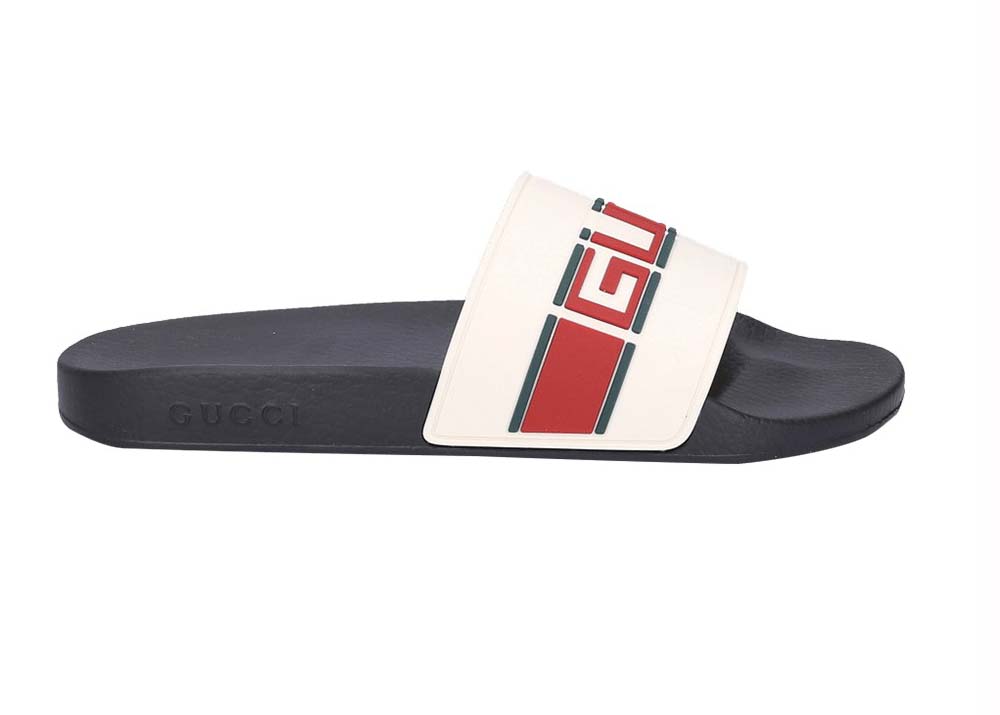 Tenisky a topánky Gucci Stripe Rubber Slide White Red Green Zelené | 522884 JC200 9566, 0