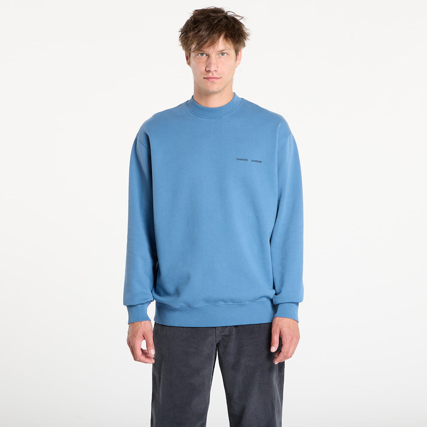 Mikina Samsoe Samsoe Samsøe Samsøe Norsbro Crew Neck Sweatshirt Modrá | M00018103_184026TCX, 0