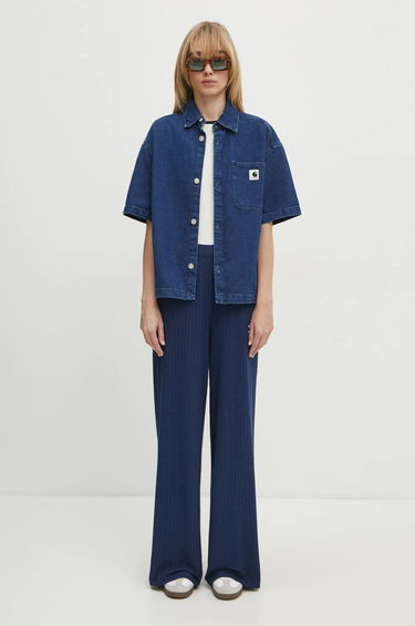 Nohavice adidas Originals Originals Essential Wide-Leg Pants Modrá | JD1496, 4
