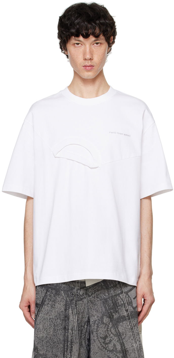 Tričko Feng Chen Wang Feng Chen Wang Paneled Collar T-Shirt Biela | FF12TSH713, 0
