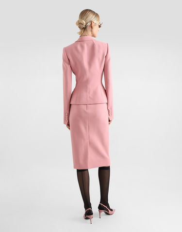 Sukňa Dolce & Gabbana Dolce & Gabbana Calf-Length Wool Pencil Skirt with DG Logo Ružová | F4CJGTFU2L8F0473, 2