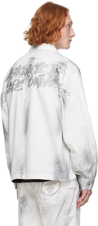 Bunda AAPE by A Bathing Ape AAPE by A Bathing Ape Faded Denim Jacket Biela | AAPLJM7644XXMWHB, 2