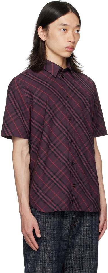 Košeľa Burberry Burberry Robert Check Short Sleeve Shirt Vínová | 8115157, 1