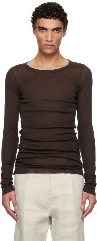 Sveter Rick Owens Rick Owens Hollywood Rib Long Sleeve T-Shirt Hnedá | RU01E5250 MR, 0