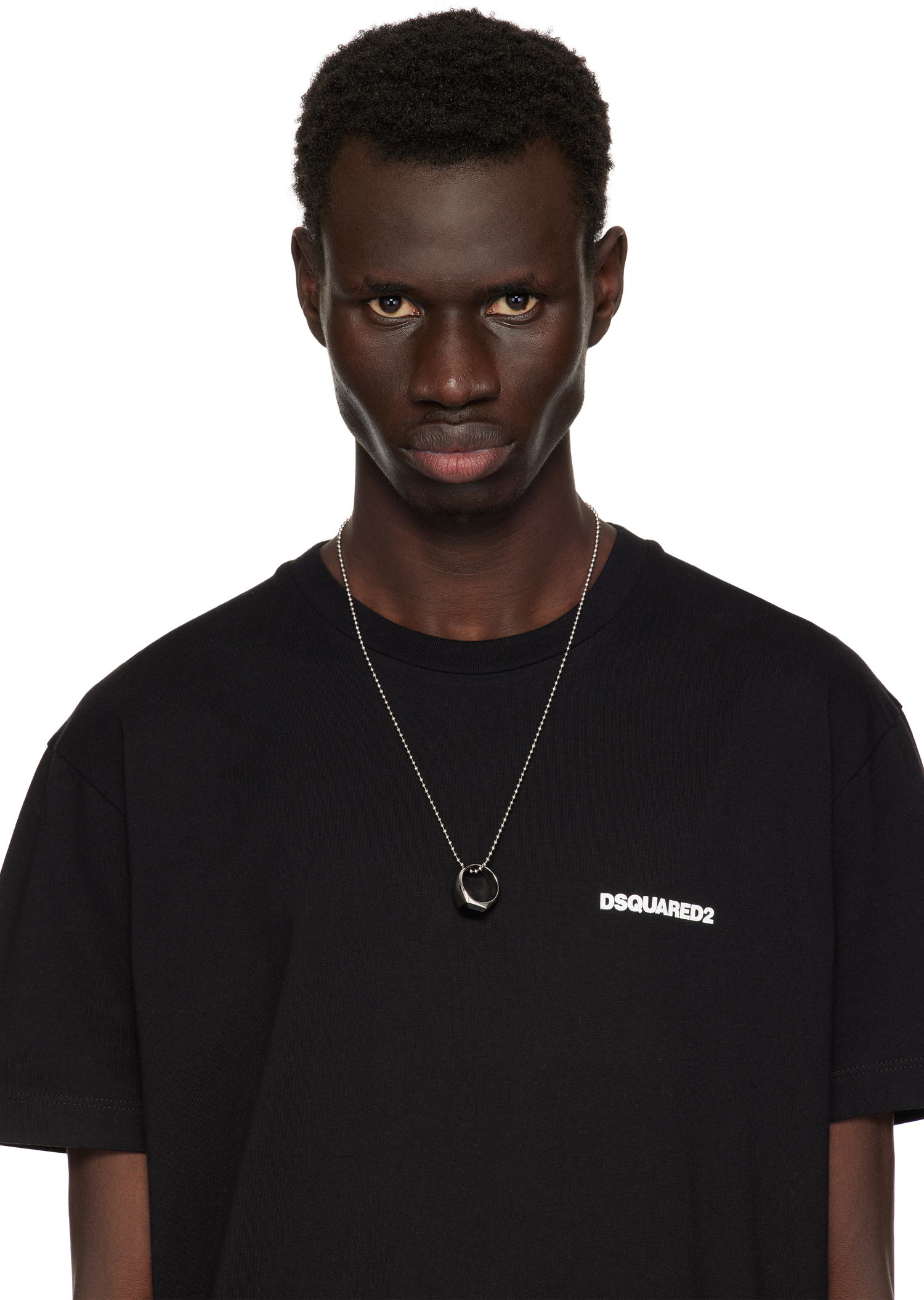 Náhrdelník DSQUARED2 Dsquared2 D2 Hedonism Punk Ring Necklace Metalická | NEM0011-13420001-M885, 1