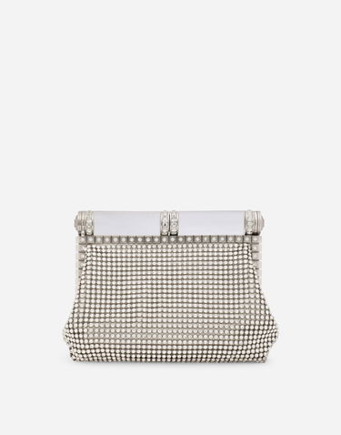 Kabelka Dolce & Gabbana Mesh Rhinestone Mini Clutch Bag Metalická | BB7097AY0958C763, 3