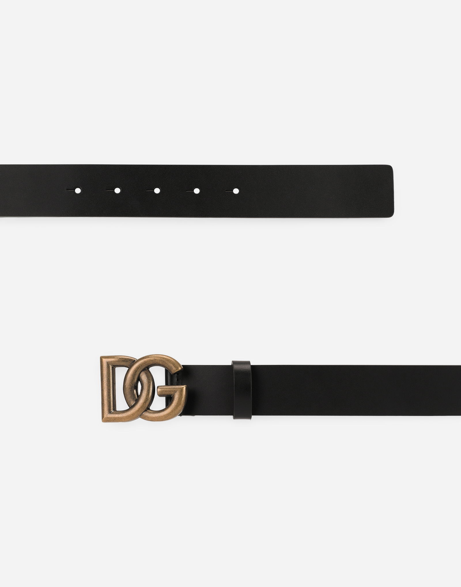 Leather Belt with DG Logo Buckle