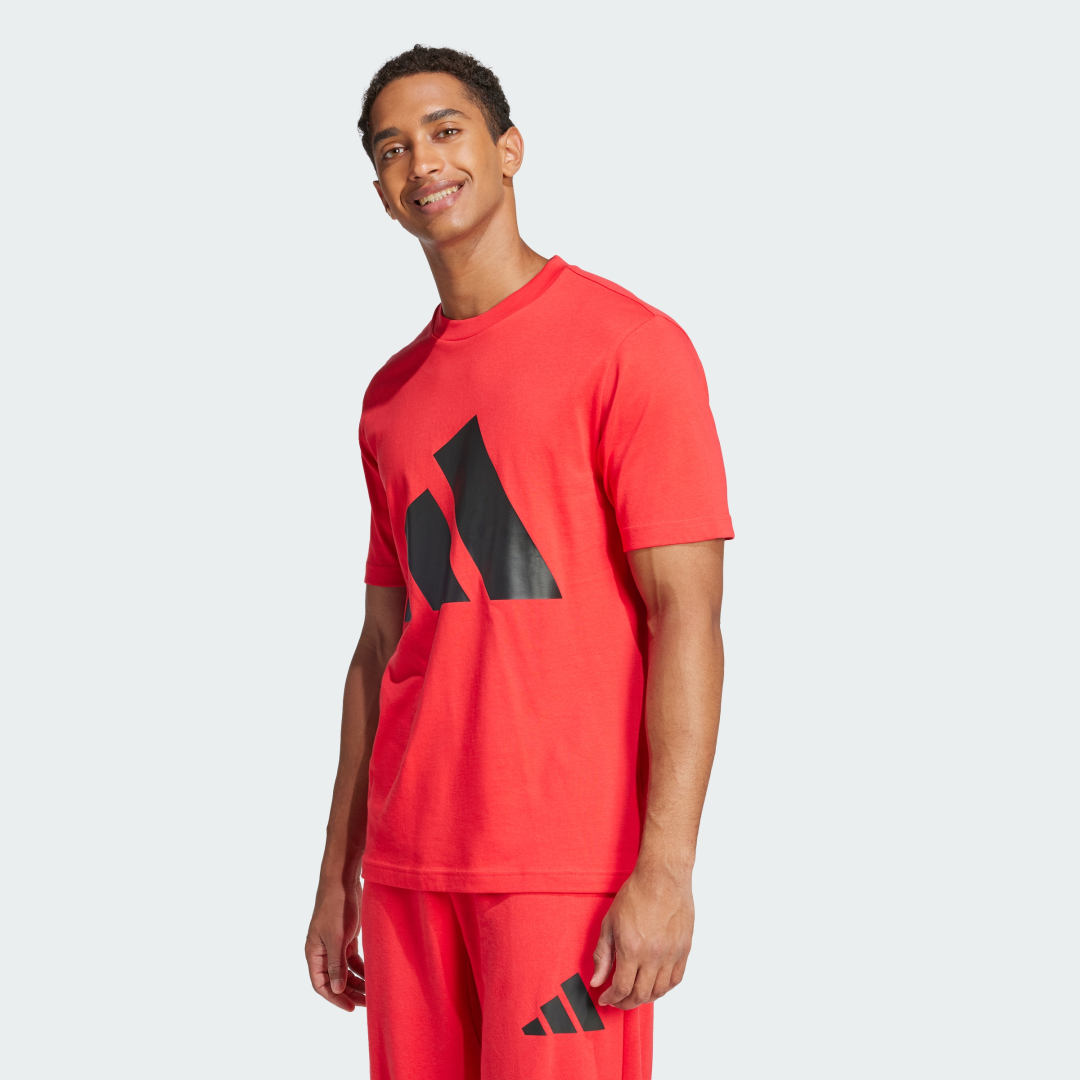 Tričko adidas Performance Essentials Red T-Shirt With A Large Logo Červená | JE8934, 0