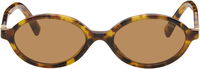 Miu Regard Tortoiseshell Round Sunglasses