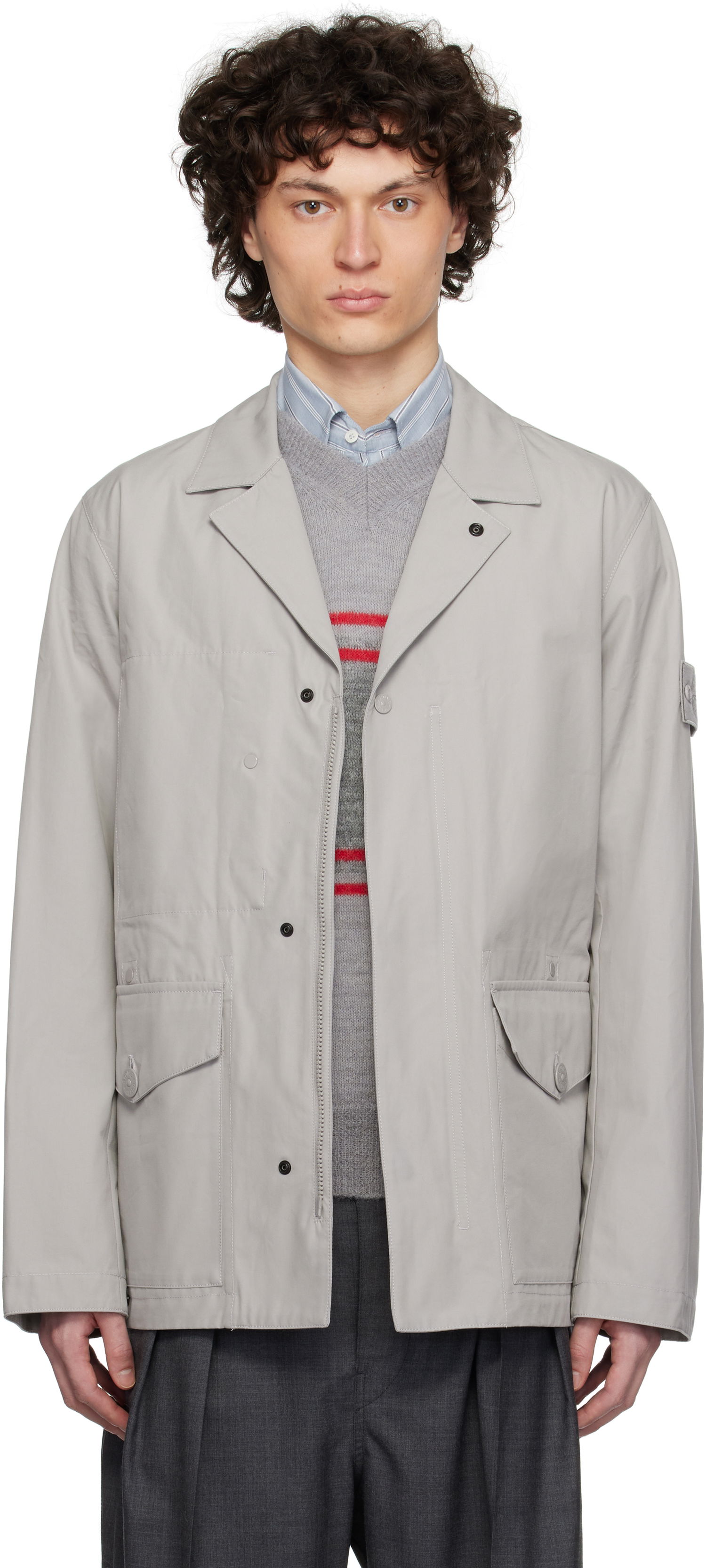 Bunda Stone Island Stone Island Weatherproof Cotton Canvas Jacket Šedá | K1S15 A100002 S00F1, 0