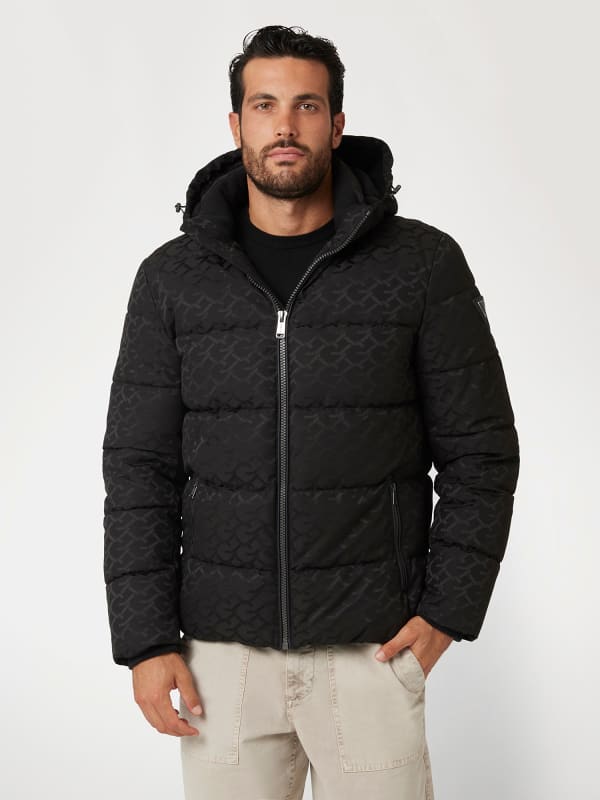 Prešívaná bunda GUESS Logo Print Puffer Jacket Čierna | M4BL42WG9L2, 0
