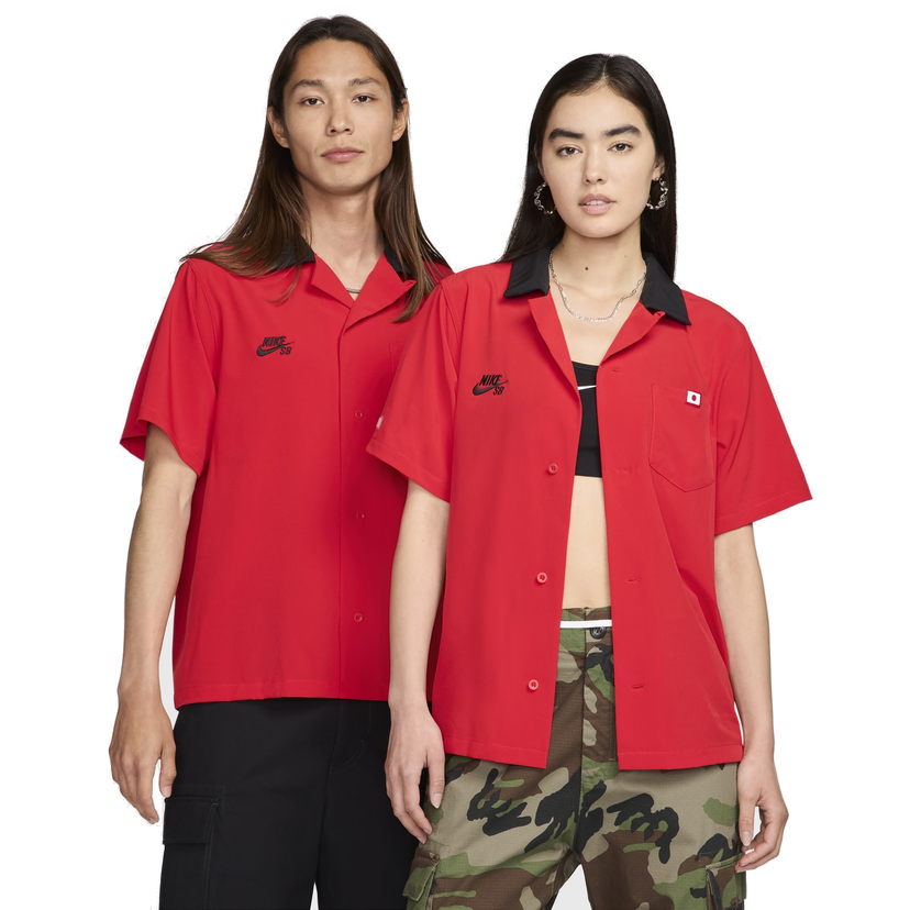 Košeľa Nike SB Team Button-Up Shirt Červená | FZ4057-657