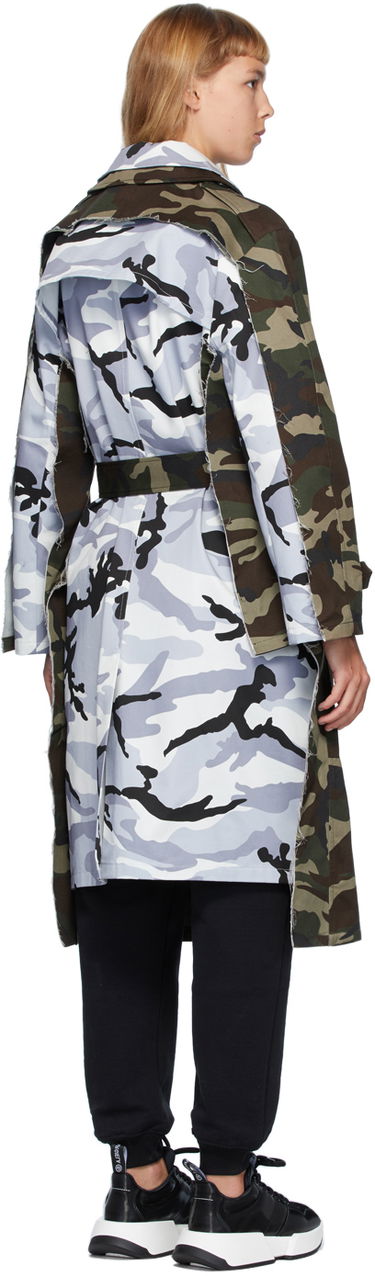 Trenčkot VETEMENTS Vetements Layered Camo Trench Coat Zelené | WAH21JA943, 2