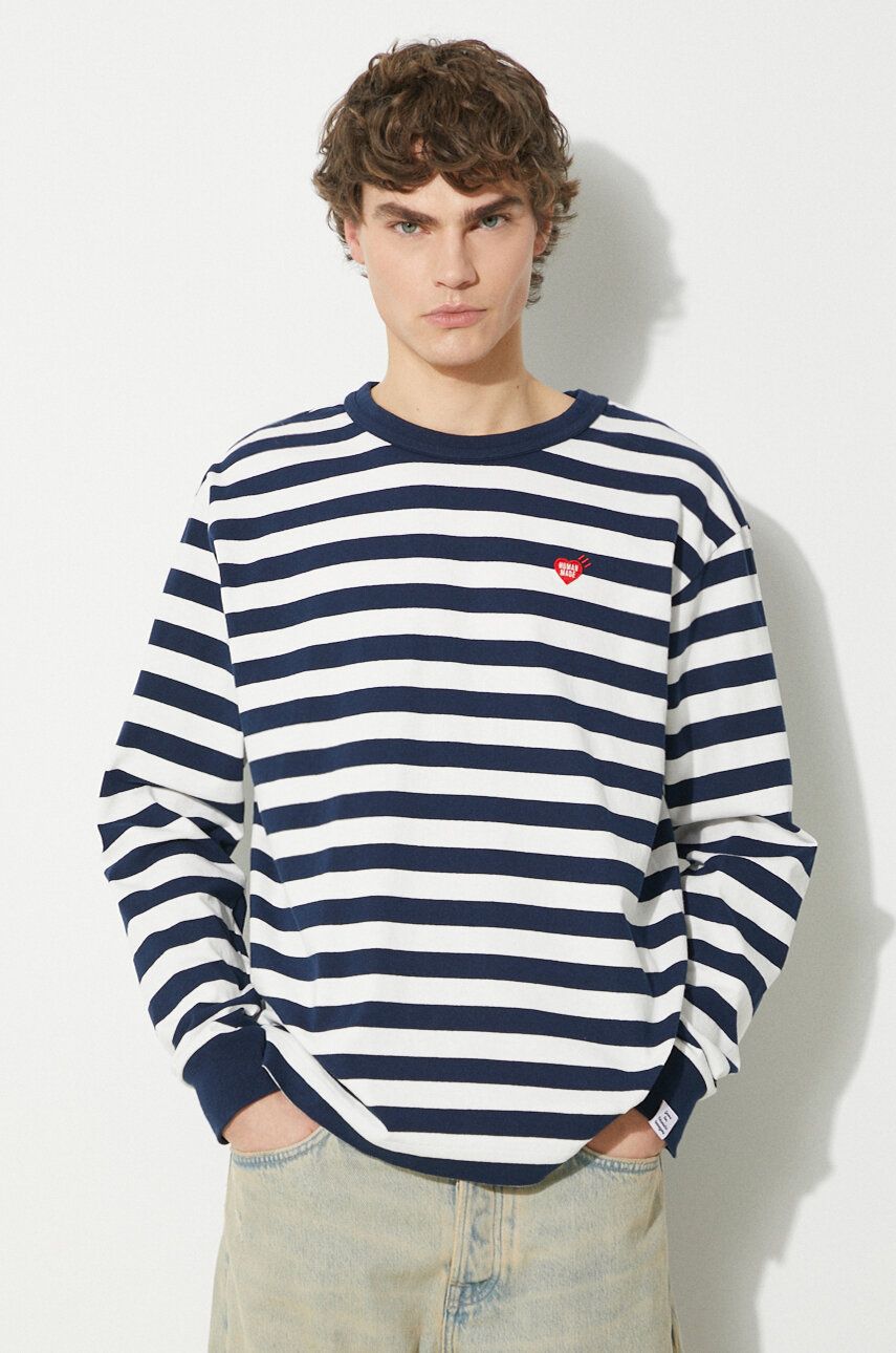 Tričko Human Made Human Made Striped Long Sleeve T-Shirt Biela | HM27CS018, 0