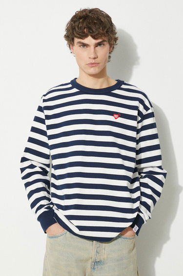Tričko Human Made Human Made Striped Long Sleeve T-Shirt Biela | HM27CS018, 0