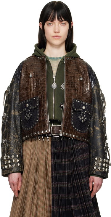 Bunda Chopova Lowena Chopova Lowena Afterclap Studded Cropped Jacket Hnedá | 5300, 0
